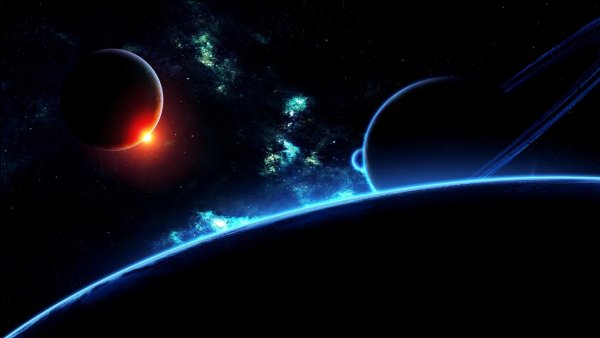 planety vselennaya galaktika zvezdy vspyshka 59622 1920x1080
