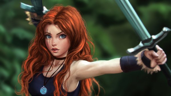 Fantasy-girl-warrior-red-hair 4K-8.3185