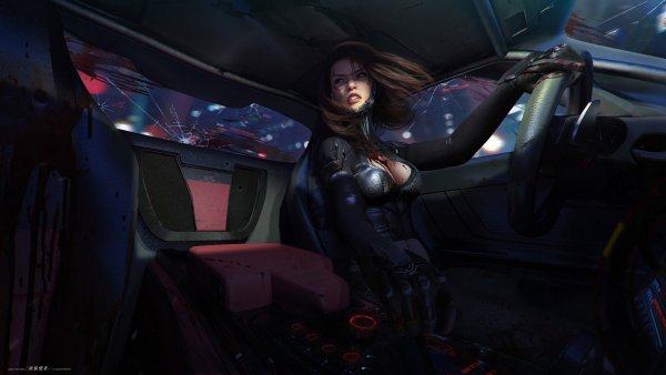 Sci-fi-girl-driving 4K-66