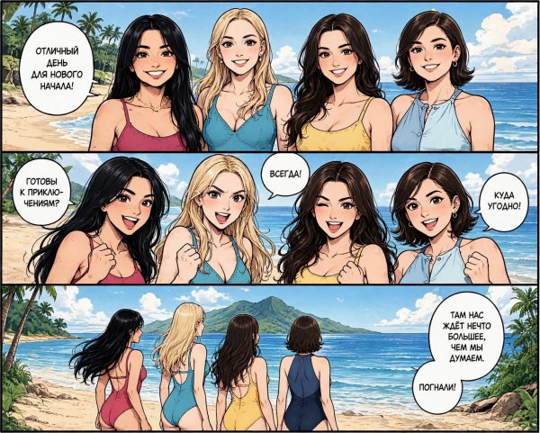 Colored beach manga