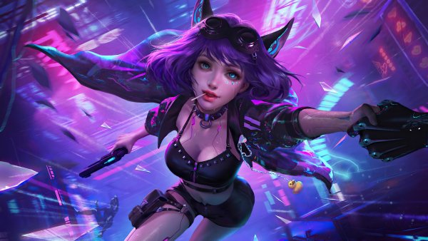 Cyberpunk-girl-falling-sci-fi 4K-6.2533