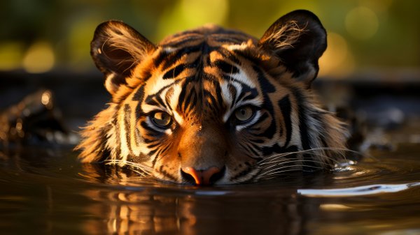 Tiger-swimming-animal-4k-wallpaper