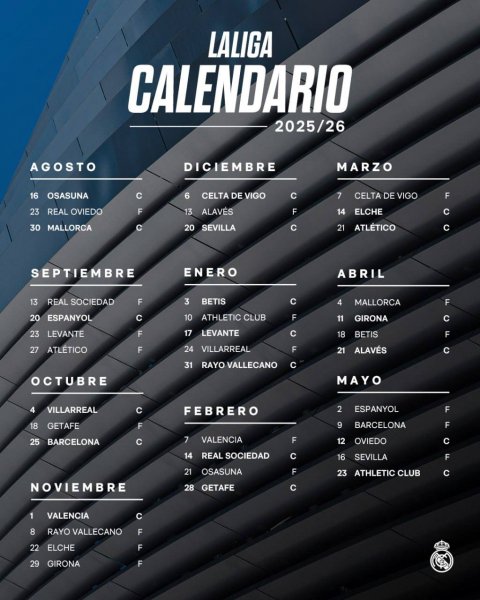 Real Madrid match calendar