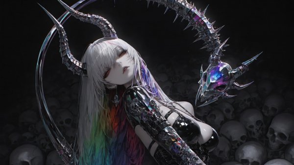 Anime-girl-fantasy-demon-horn-white-hair-red-eyes-4k 331@5@i