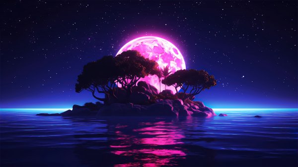 Moon-night-island-sky-stars-scenery-4k 945@5@m