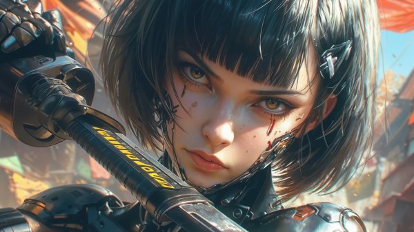 Cyberpunk-girl-katana-sci-fi-4k 378@5@d