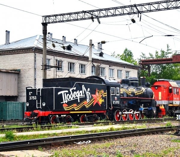 Паровоз Ем-3753, депо Хабаровск-II