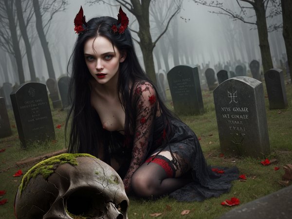 Ведьма на кладбище