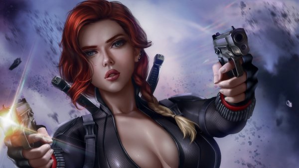 Black-widow-guns-marvel-comics-girl 4K-4.237
