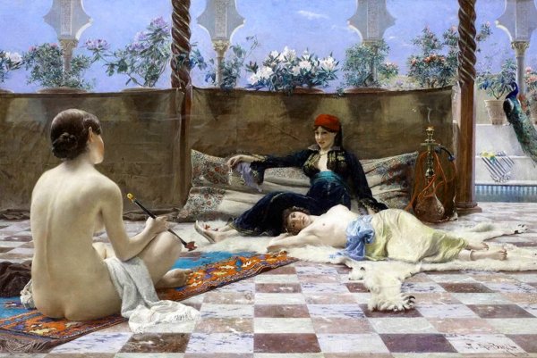 Harem painting beautiful concubines