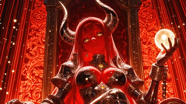 Demon-queen-throne-fantasy-anime-girl-horn-4k 317@5@i