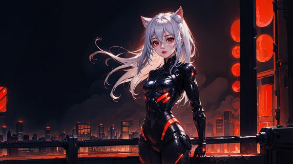 Anime-cat-girl-cyberpunk-white-hair-red-eyes-4k 163@5@b