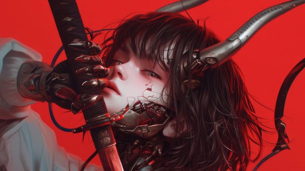 Anime-girl-katana-cyberpunk-horn-4k 271@5@b