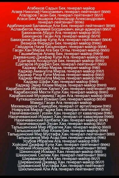 Генералы азербайджанцы