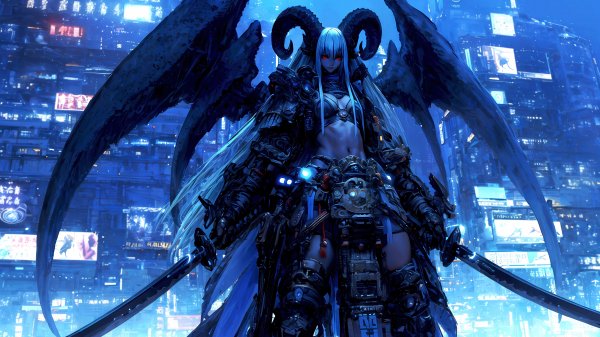 Demon-anime-girl-wings-horn-katana-fantasy-4k 16@5@a