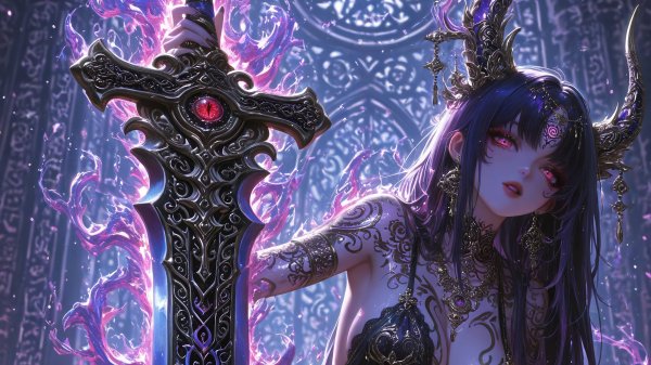 Fantasy-warrior-horn-sword-4k 312@5@i