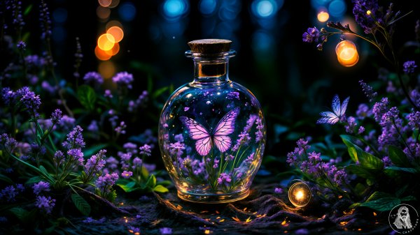 Glass bottle morpho 3840x2160