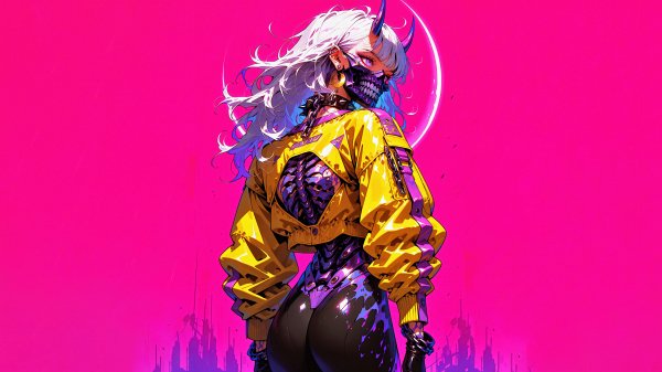 Cyberpunk-girl-skull-mask-horn-sci-fi-8k 907@5@m