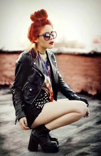 jacket and chunky boots