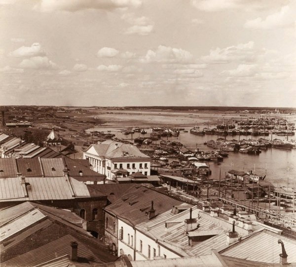 Вид на Волгу с колокольни Спасо-Преображенского собора 19век