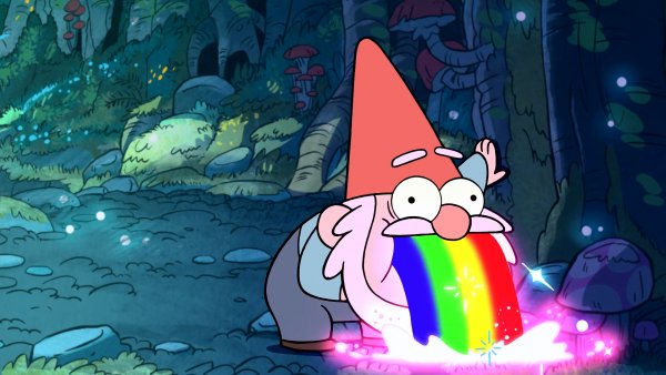 Fantasy Gnome and rainbow 096801