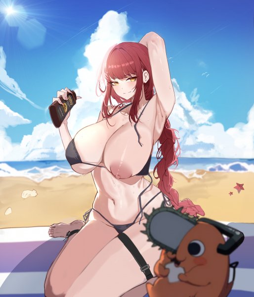 Makima and pochita chainsaw man drawn by k dogo 54