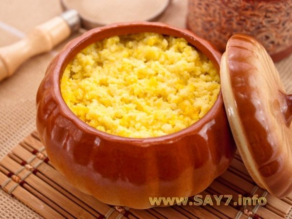 Пшенная каша с тыквой в горшочке