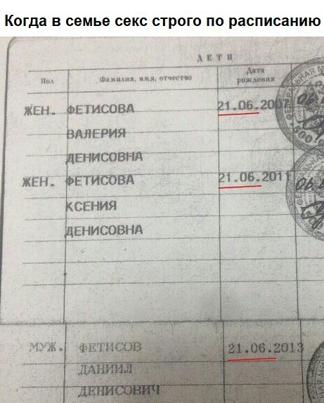 Секс по расписанию