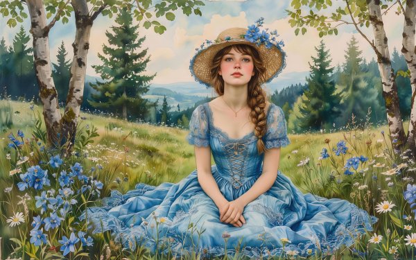 Beautiful-girl-dress-blue-lace-dress