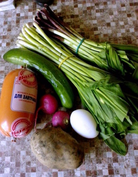 Ингредиенты для окрошки