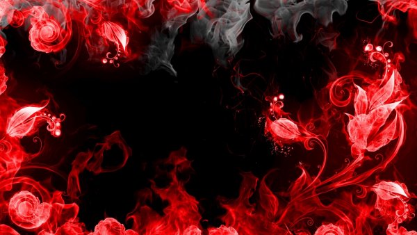 abstraction red smoke black