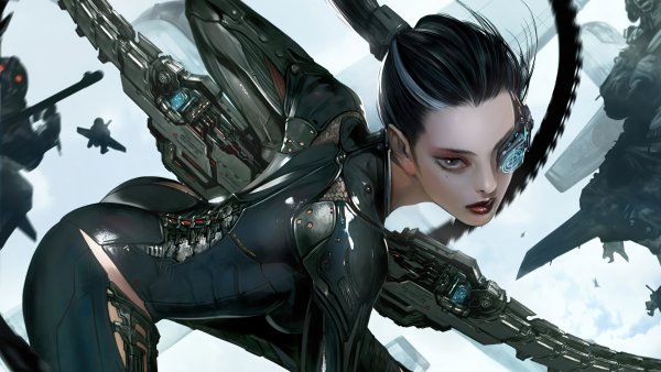 Assassin-girl-sci-fi-4k-wallpaper