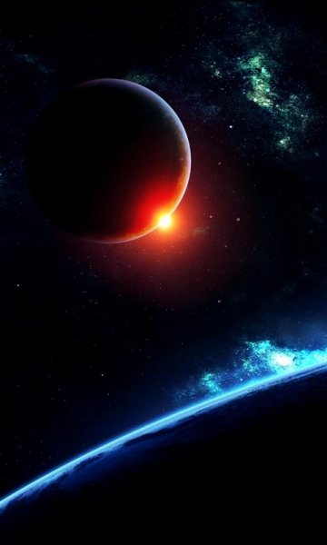 планеты, вселенная, галактика, звезды, вспышка обои