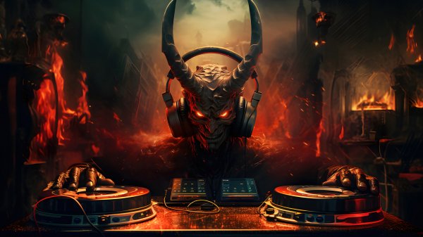 Demon-dj-ai-art-4k-wallpaper