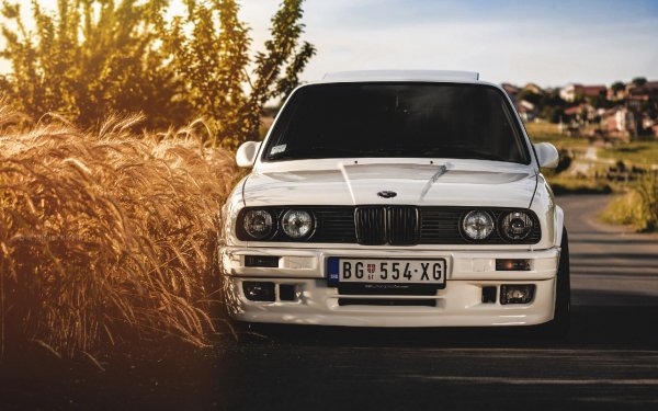 bmw 325i e30 belyj avto 93276 3840x2400