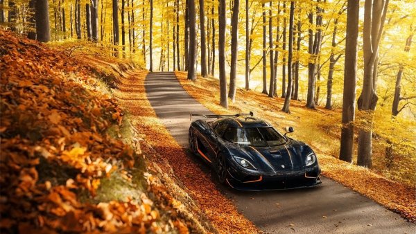 Koenigsegg agera rs vid sboku osen derevya 107373 1920x1080