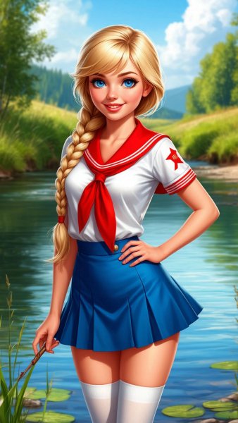 Славя из игры "Бесконечное лето"
