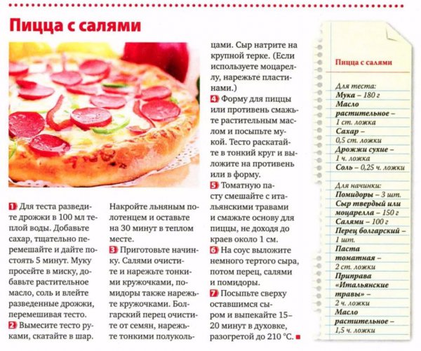 Пицца с салями