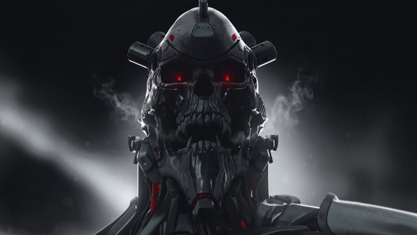 Sci-fi-skull-android-soldier-digital-art-4k