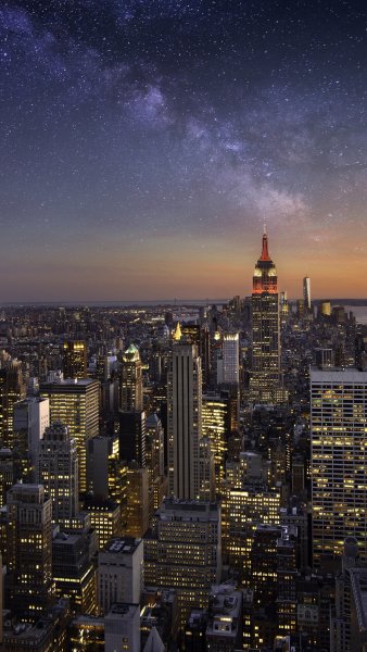 Ночной город Нью-Йорк, Манхэттен (США)