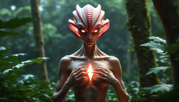 Processed-16x9 Close up a handsome alien who l
