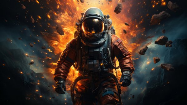 Astronaut-space-burning-digital-art-4k 679@0@j