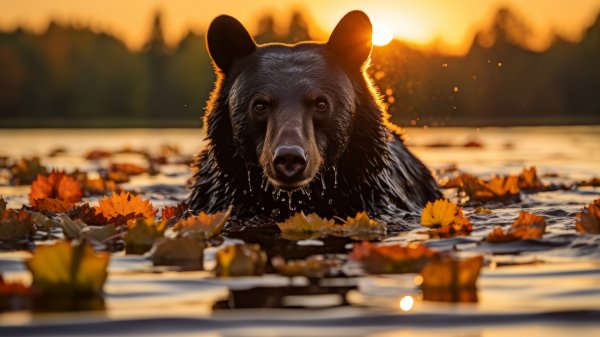 Bear-sunset-animal-4k-wallpaper