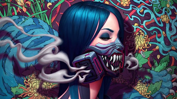 Cyberpunk-anime-girl-gas-mask-smoke-artistic 4K-6.2583