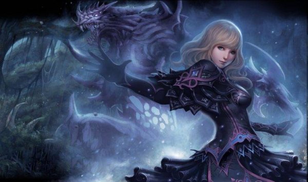anime girls-realistic-blonde-dragon-fantasy art-women-