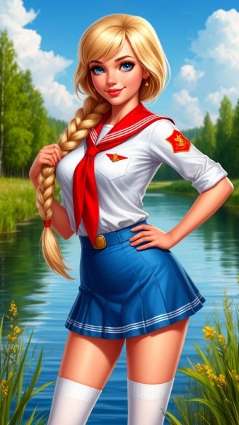 Славя из игры "Бесконечное лето"