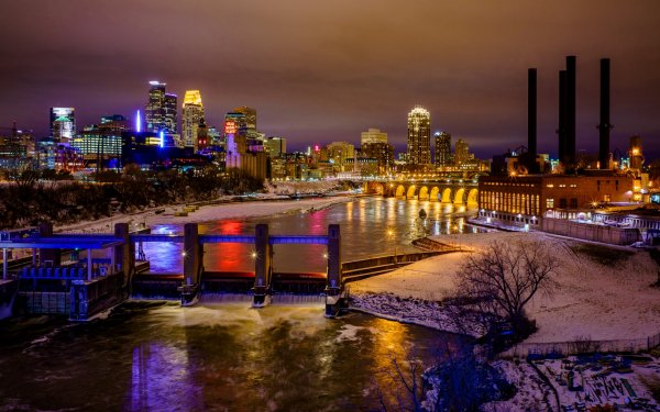 Minneapolis ночь иллюминация