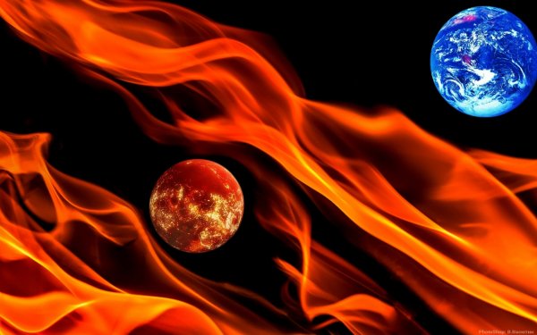 планеты космос огонь