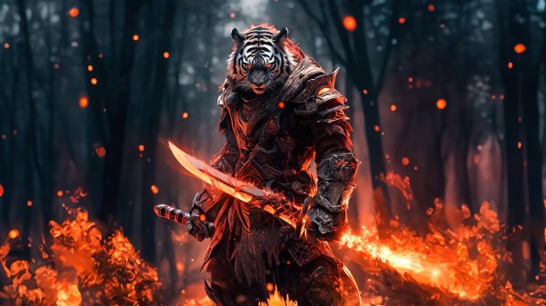 Tiger warrior fire 3840x2160