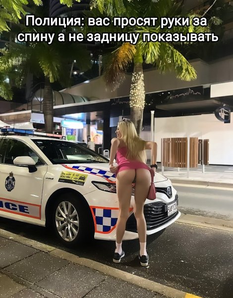 Выскочила прямо на полицию